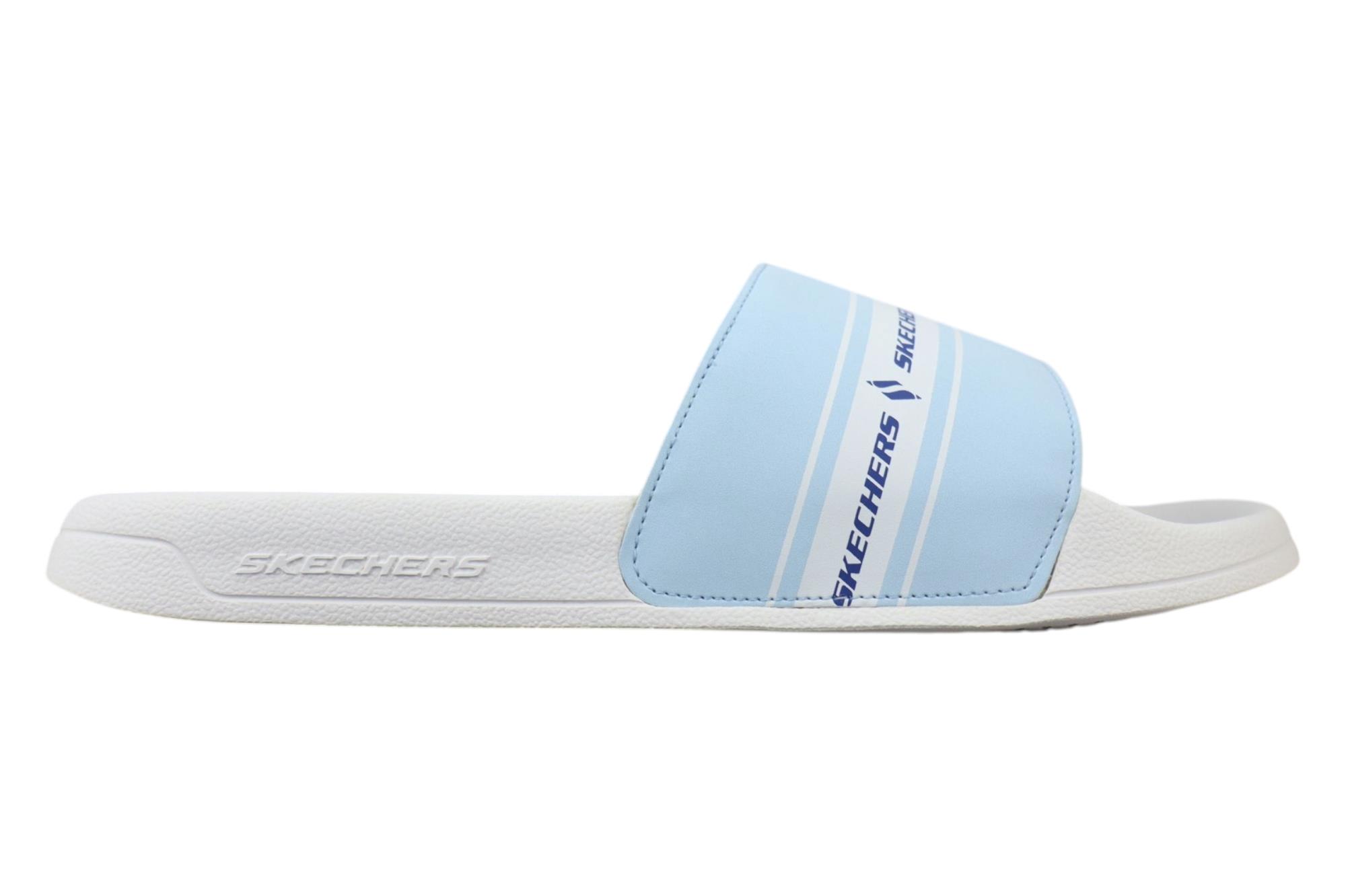 Skechers LT.BLUE SLIDES SLIPPERS ::PARMAR BOOT HOUSE | Buy